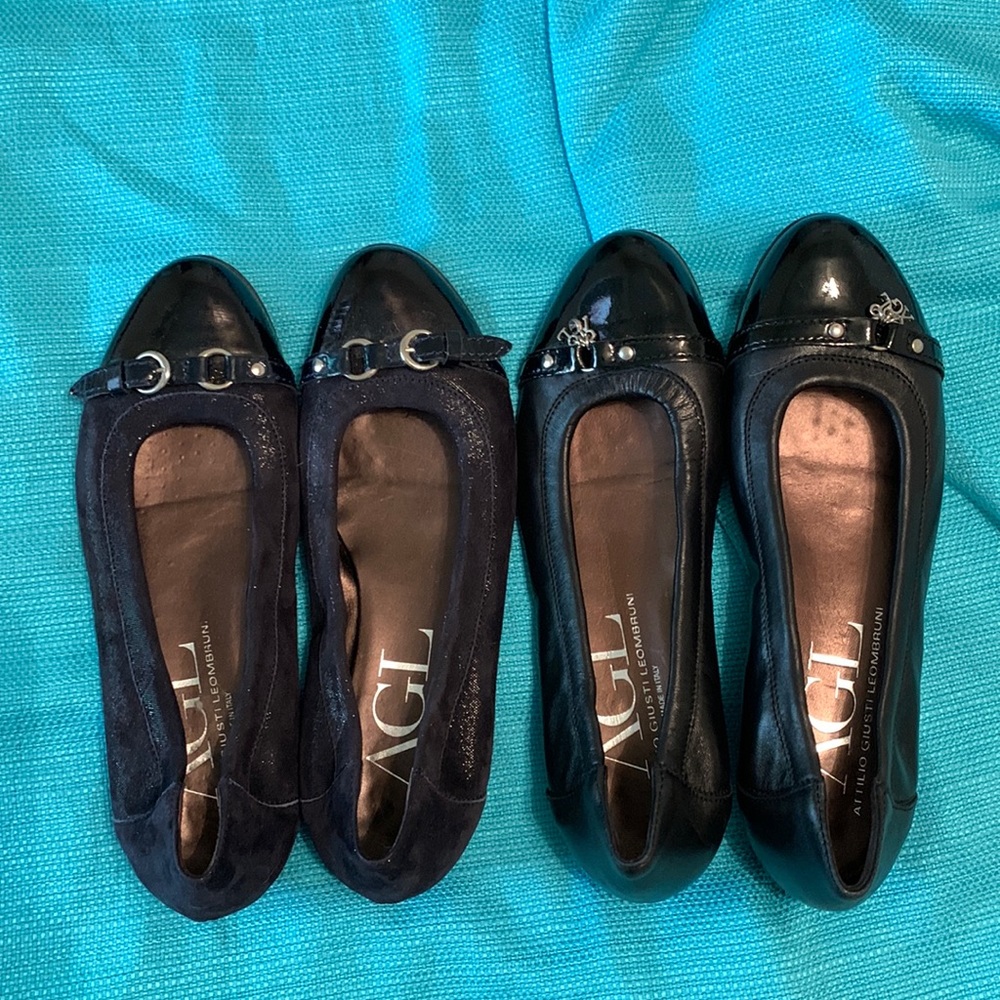 AGL Black Flats size 39 Excellent Condition